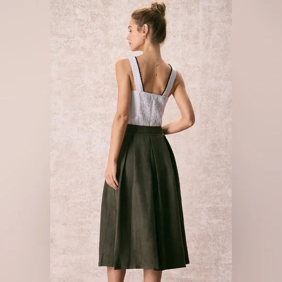 NWT RIHOAS The Grey Square Neck Striped Tank Top Sz L - Picture 5 of 6